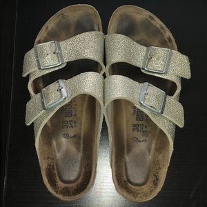 Silver Birkenstock’s size 38